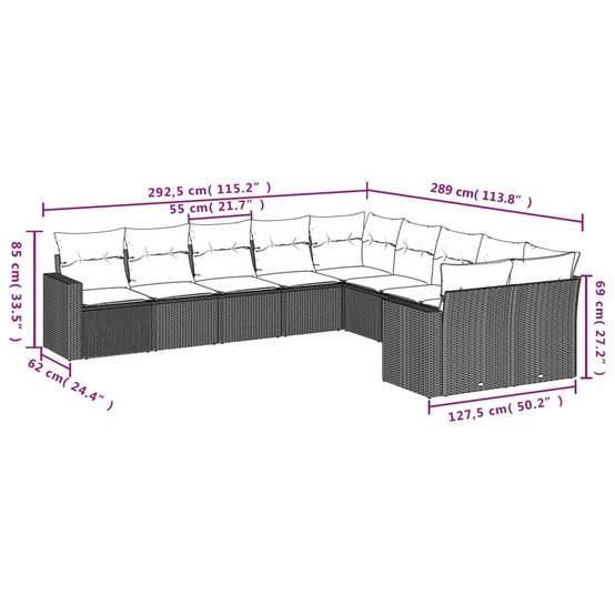 ComfortXL - Salon de Jardin Bas 10 Places Résine Tressée avec Rangement sous Assise pour Jardin Gris Clair – ComfortXL Outdoor Living - Image 3