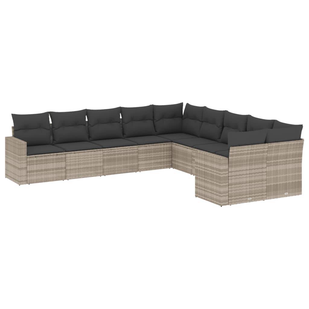 ComfortXL - Salon de Jardin Bas 10 Places Résine Tressée avec Rangement sous Assise pour Jardin Gris Clair – ComfortXL Outdoor Living - Image 2
