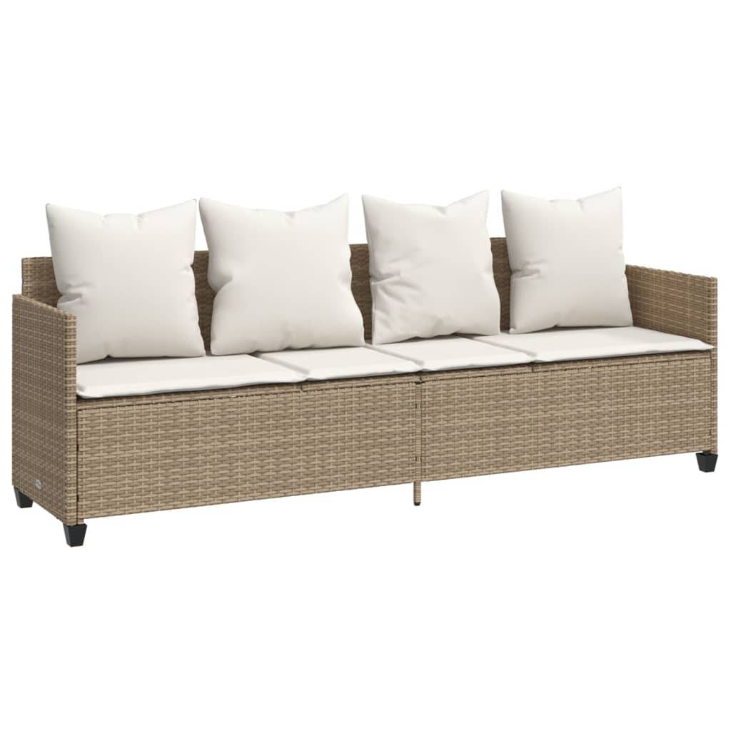 Maison Chic - Bain de soleil - Transat - Chaise longue avec coussins beige résine tressée - MEUBLE PRO-JU6646 - Image 1