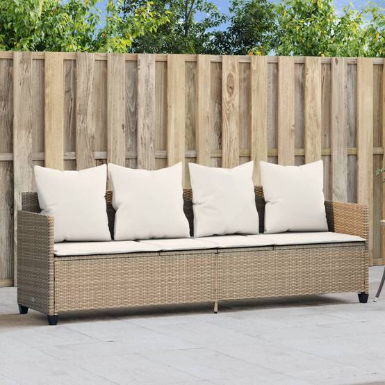 Maison Chic - Bain de soleil - Transat - Chaise longue avec coussins beige résine tressée - MEUBLE PRO-JU6646 - Image 2