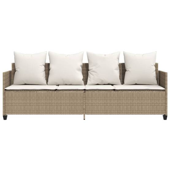 Maison Chic - Bain de soleil - Transat - Chaise longue avec coussins beige résine tressée - MEUBLE PRO-JU6646 - Image 5