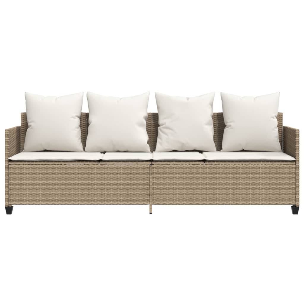 Maison Chic - Bain de soleil - Transat - Chaise longue avec coussins beige résine tressée - MEUBLE PRO-JU6646 - Image 5