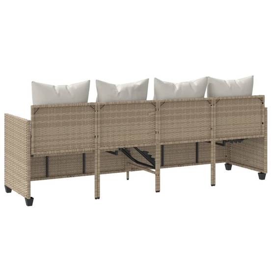 Maison Chic - Bain de soleil - Transat - Chaise longue avec coussins beige résine tressée - MEUBLE PRO-JU6646 - Image 7