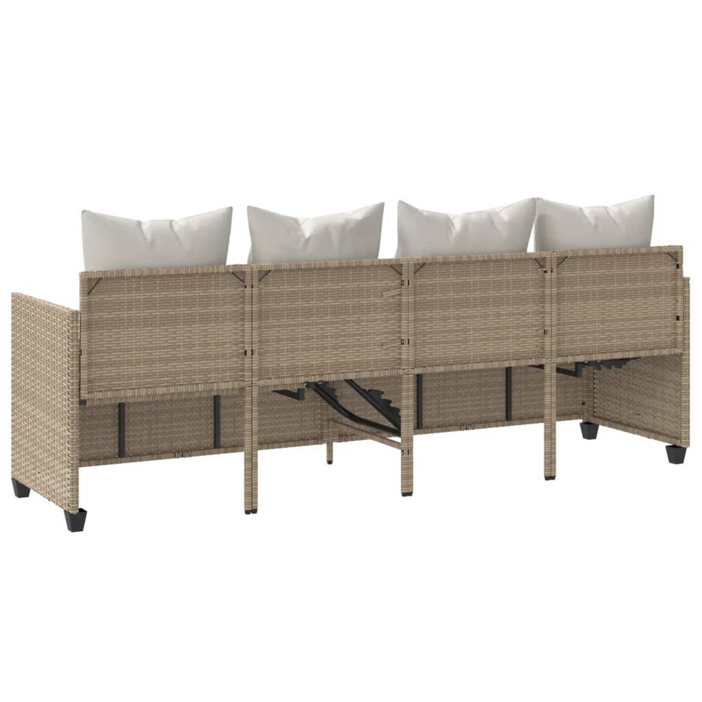 Maison Chic - Bain de soleil - Transat - Chaise longue avec coussins beige résine tressée - MEUBLE PRO-JU6646 - Image 7