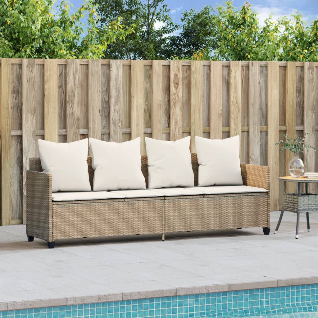 Maison Chic - Bain de soleil - Transat - Chaise longue avec coussins beige résine tressée - MEUBLE PRO-JU6646 - Image 3