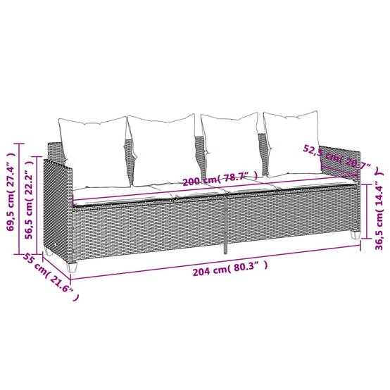 Maison Chic - Bain de soleil - Transat - Chaise longue avec coussins beige résine tressée - MEUBLE PRO-JU6646 - Image 10