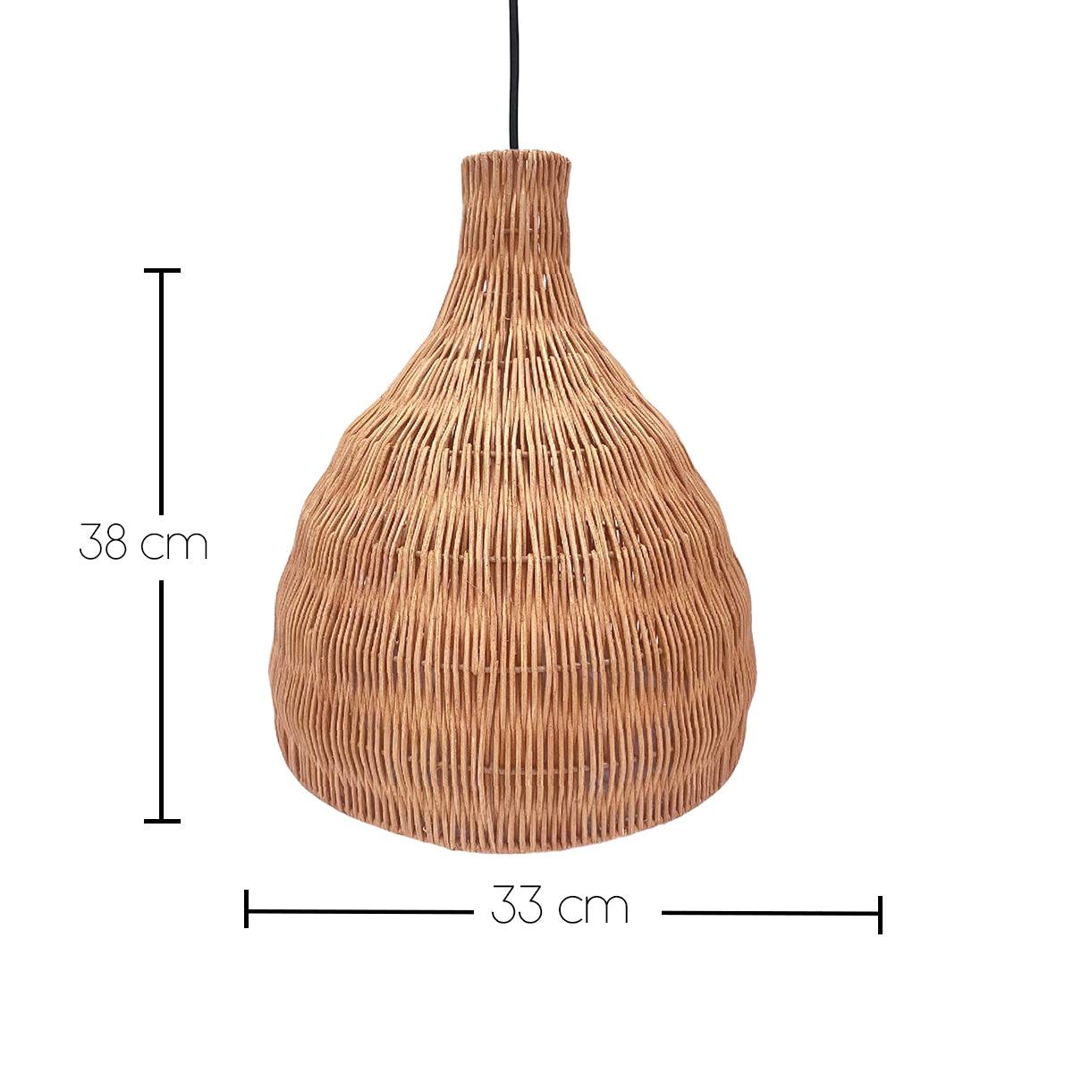 Lumisky - Suspension Extérieure Rotin Beige H38cm Câble 5m - Image 3