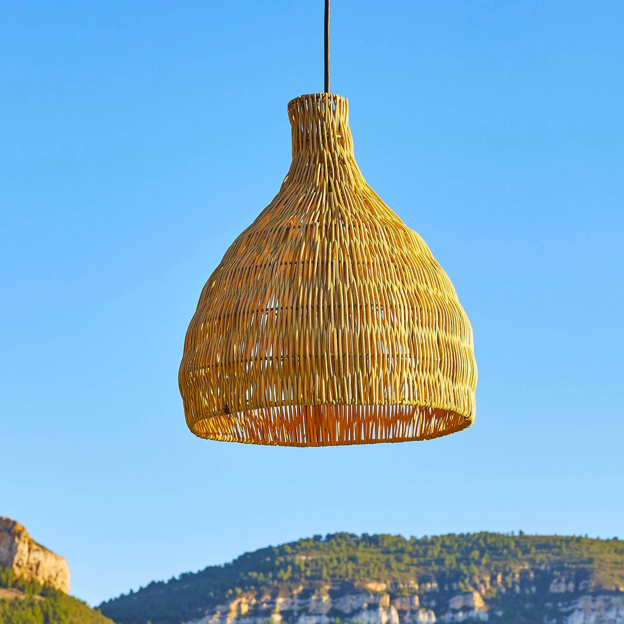 Lumisky - Suspension Extérieure Rotin Beige H38cm Câble 5m - Image 2