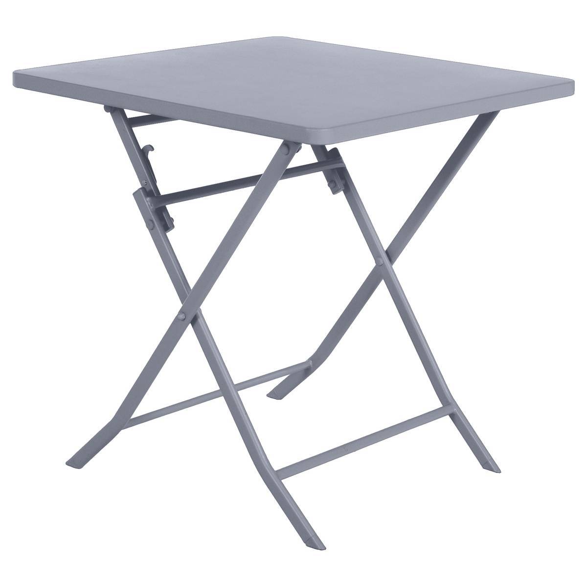 Hesperide - Table de jardin pliante carrée "Greensboro" gris quartz 2 places en acier traité époxy Hespéride - Image 1