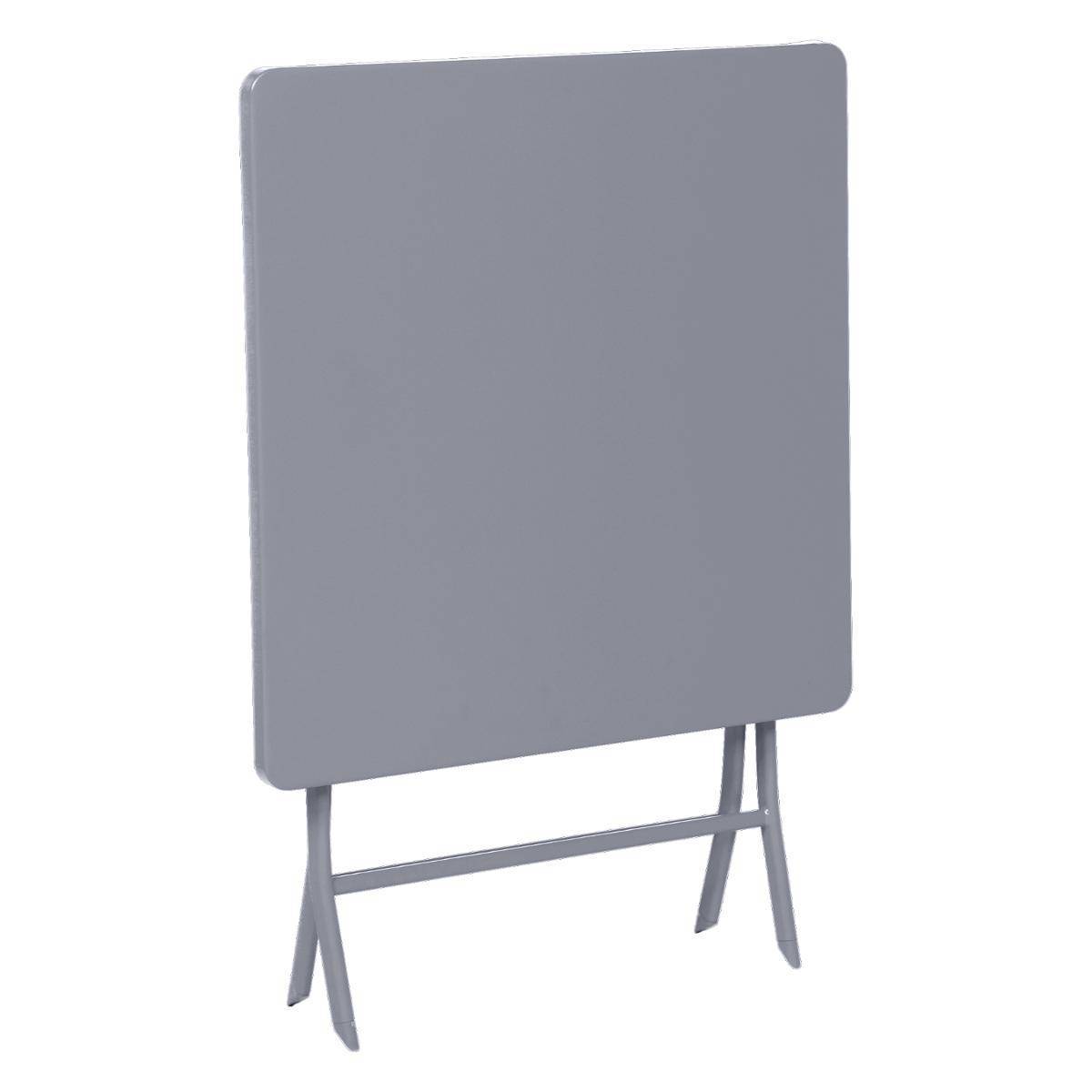 Hesperide - Table de jardin pliante carrée "Greensboro" gris quartz 2 places en acier traité époxy Hespéride - Image 3