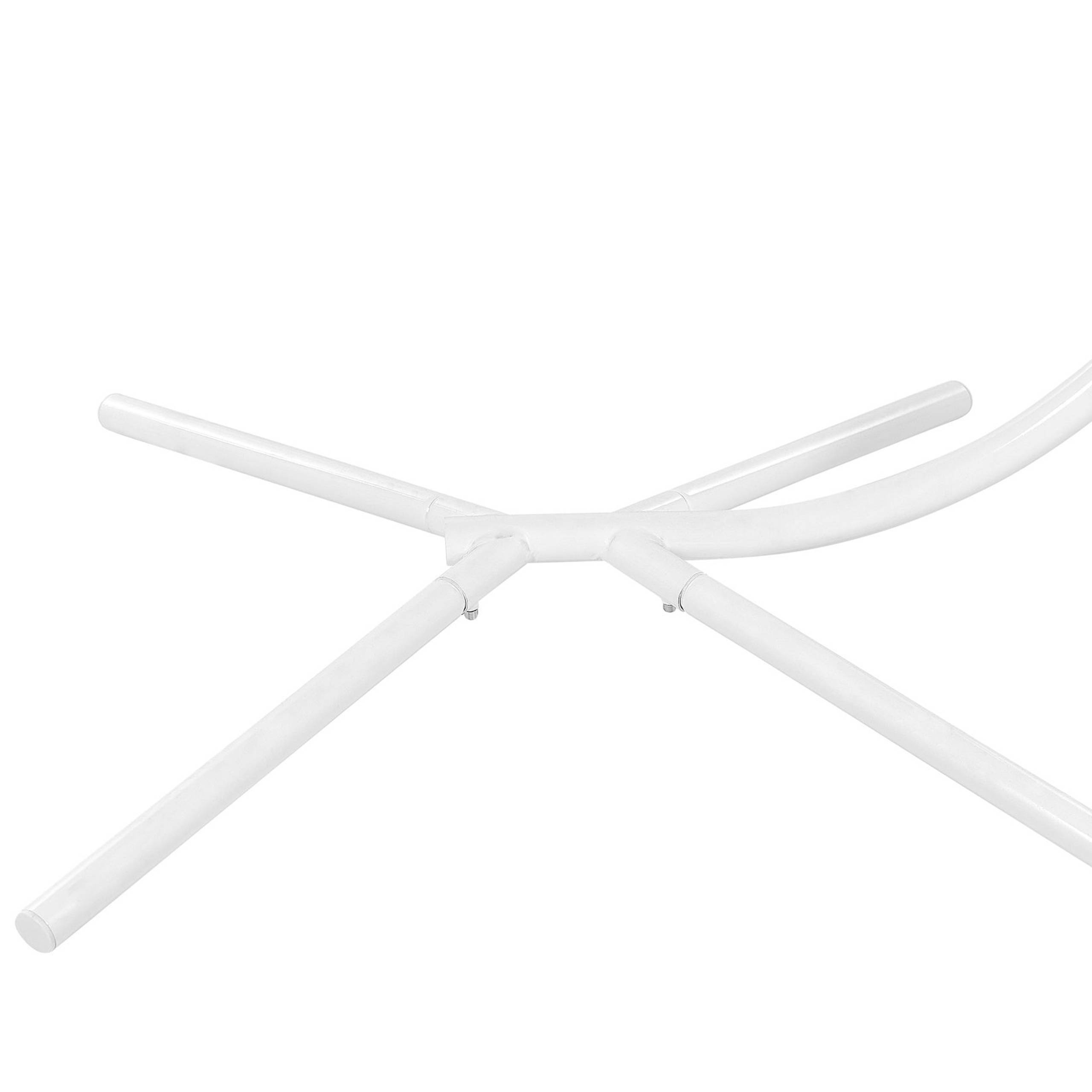 Beliani - Fauteuil Suspendu Blanc en Polyrotin et Métal Support Debout pour Intérieur et Extérieur Tressé en Forme d'Œuf Style Boho - Image 9