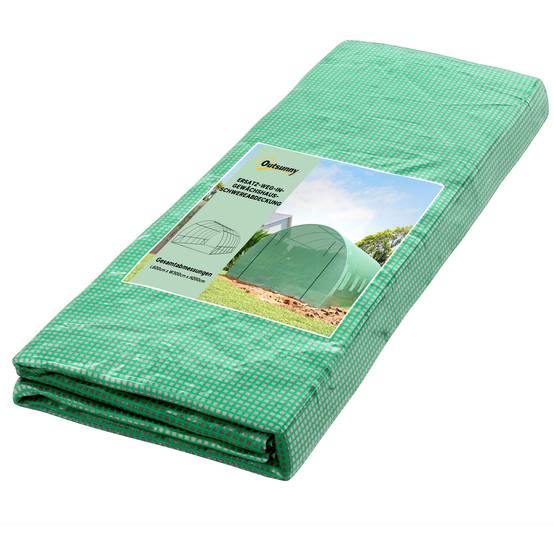 Sans Marque - Film protection serre 3x6m polyéthylène imperméable porte enroulable 12 fenêtres UV vert - Image 1
