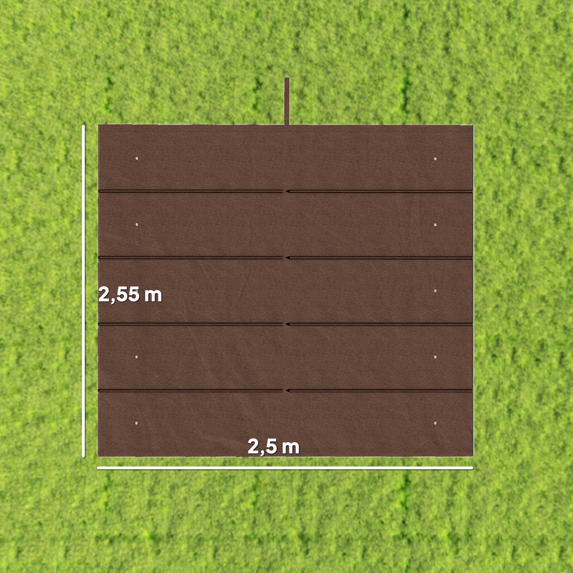 Toit remplacement pergola 3x3 m rétractable trous évacuation résistant polyester 250x255 cm café - Image 5