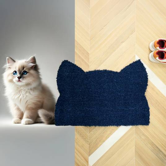 Decoweb - Paillasson Coco - Chat Miaou - Bleu - 73 x 52 cm - Decoweb - Image 2