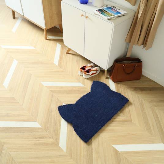 Decoweb - Paillasson Coco - Chat Miaou - Bleu - 73 x 52 cm - Decoweb - Image 1