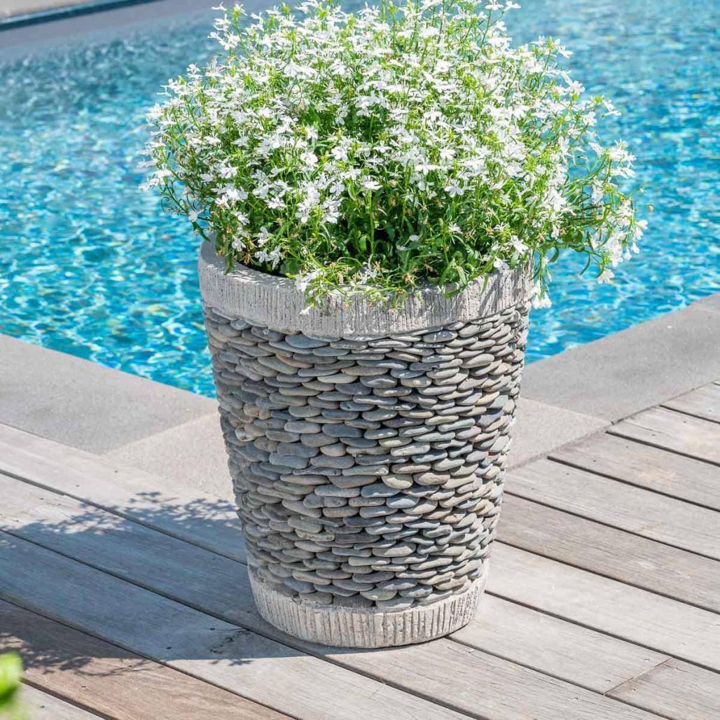 Wanda COLLECTION - Pot bac jardinière conique galet 50cm - Image 2