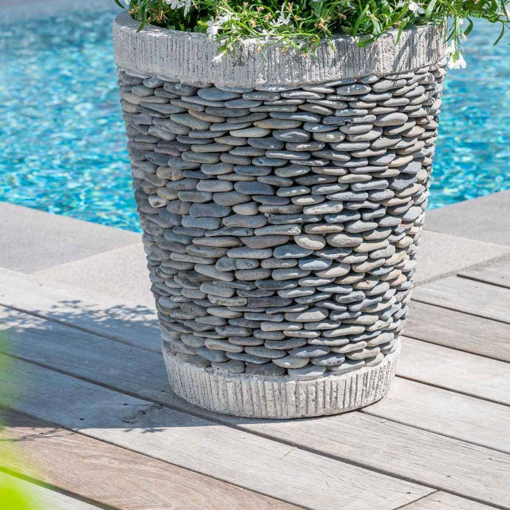 Wanda COLLECTION - Pot bac jardinière conique galet 50cm - Image 6
