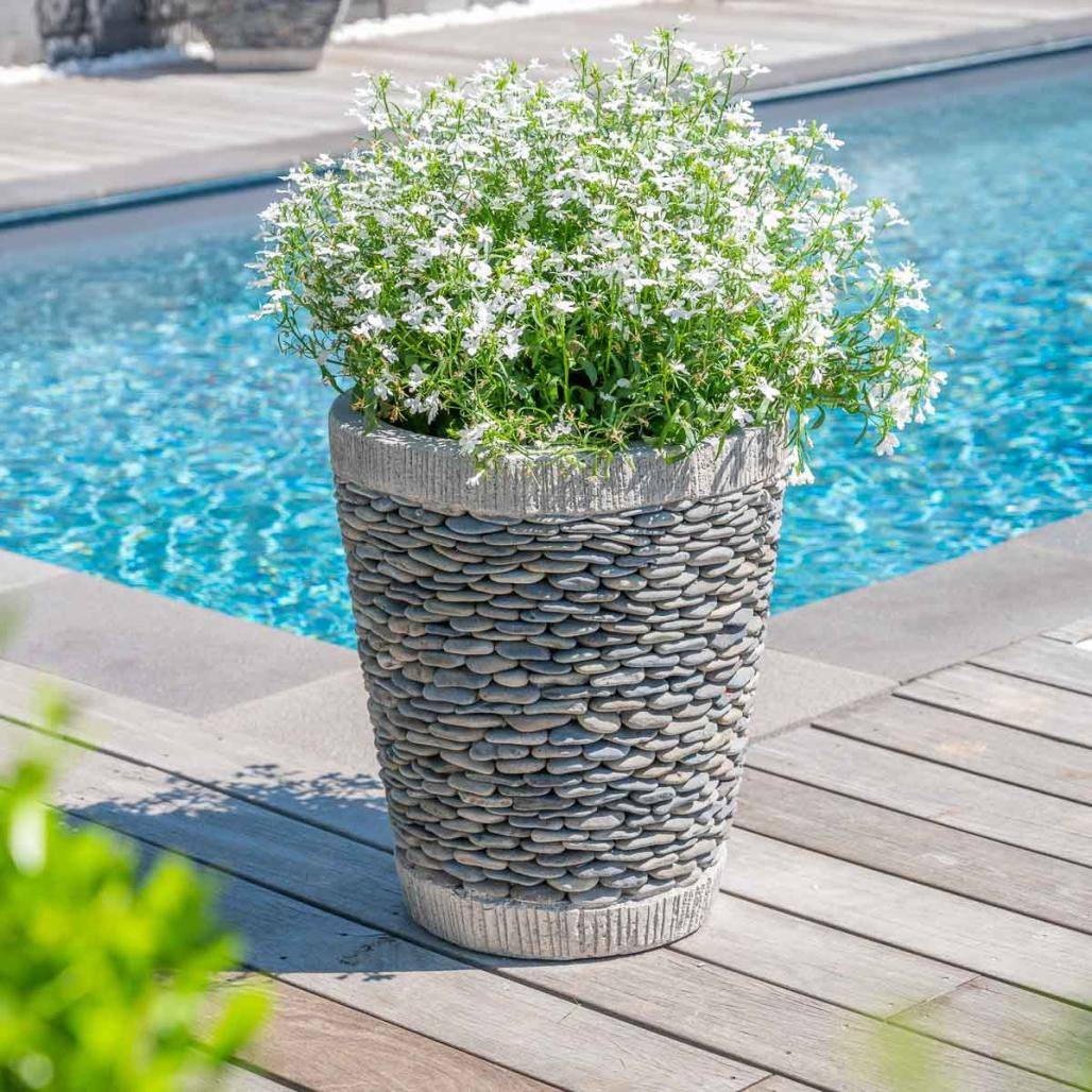 Wanda COLLECTION - Pot bac jardinière conique galet 50cm - Image 8