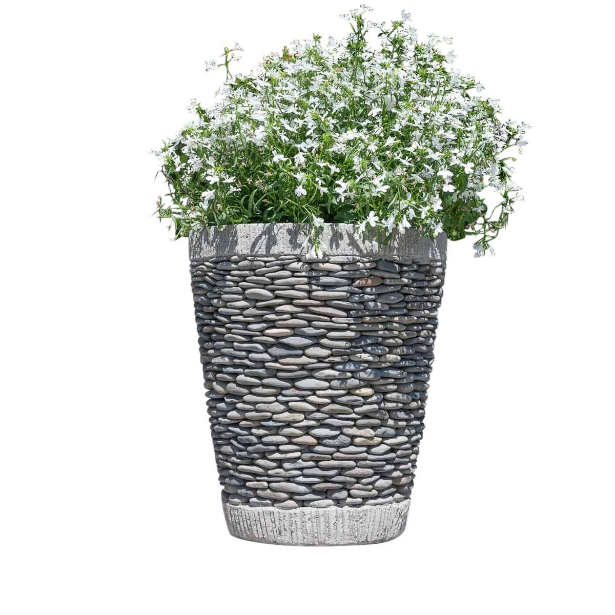 Wanda COLLECTION - Pot bac jardinière conique galet 50cm