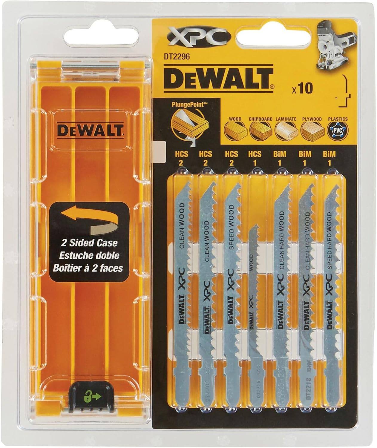 Coffret plastique de 10 lames XPC HCS BiM pour le bois - DEWALT - DT2296-QZ - Image 2