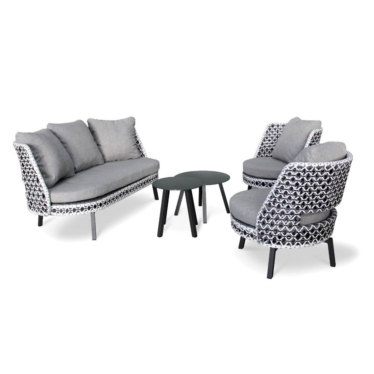Dcb Garden - Salon de Jardin 4 Places en Résine "Agadir" 156cm Gris - Image 1