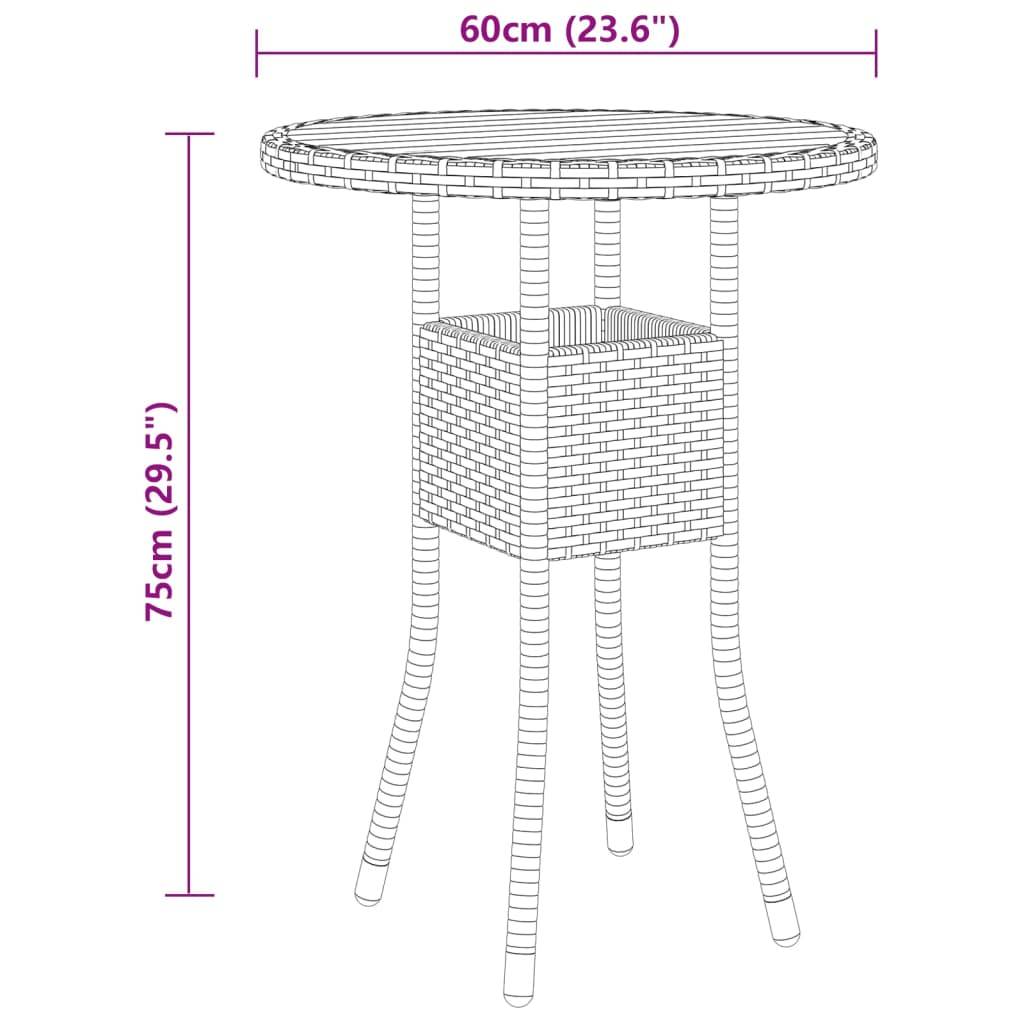 Vidaxl - Ensemble à manger de jardin 3 pcs Résine tressée Gris vidaXL 3058467 - Image 3