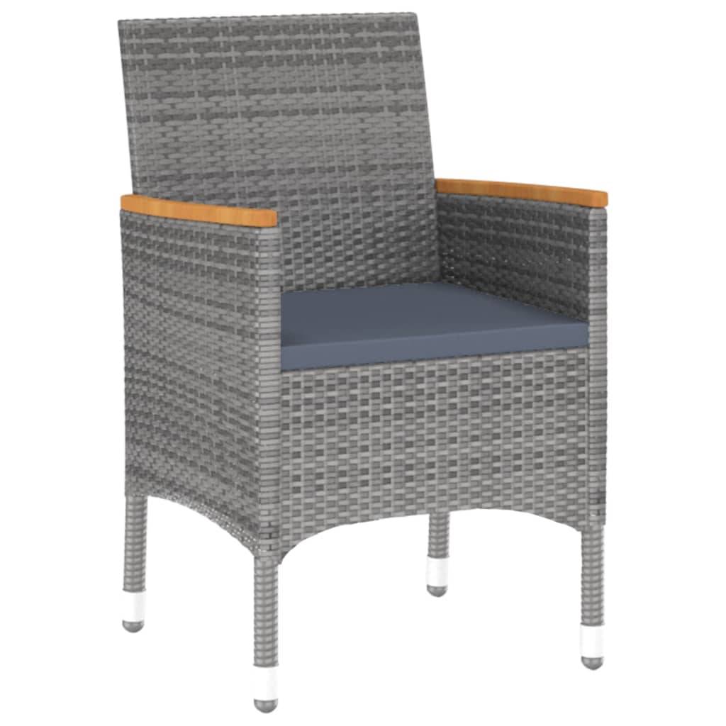 Vidaxl - Ensemble à manger de jardin 3 pcs Résine tressée Gris vidaXL 3058467 - Image 6