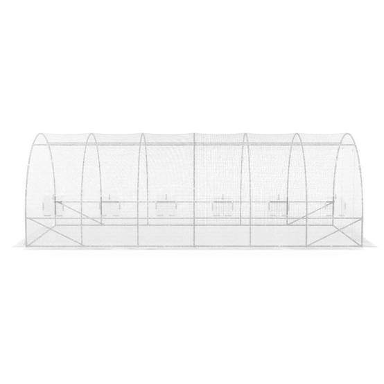 Bâche de rechange pour serre de jardin tunnel 18m² 6 x 3 x 2 m anti-UV avec porte et fenêtres CRIMÉE blanche - Image 4