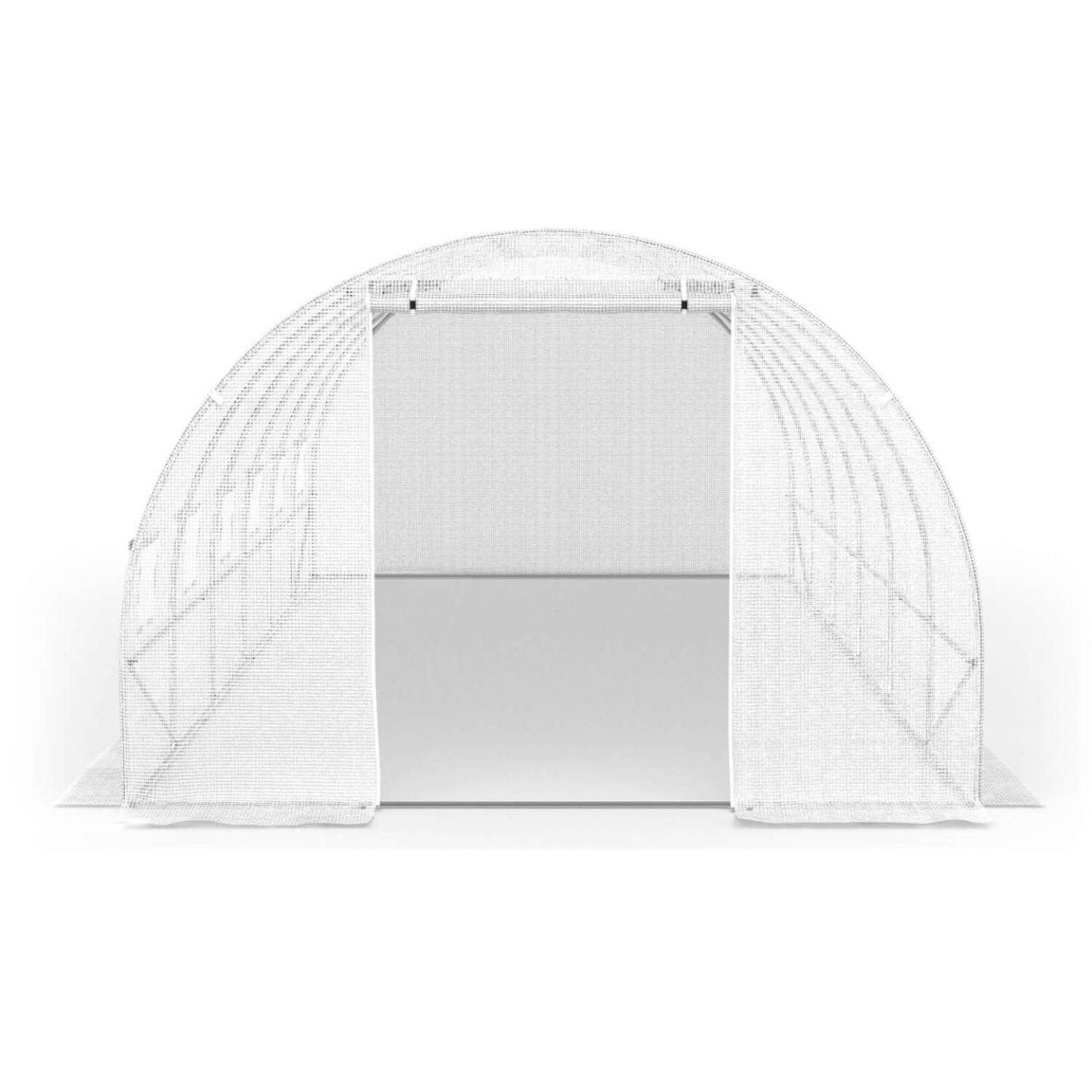 Bâche de rechange pour serre de jardin tunnel 18m² 6 x 3 x 2 m anti-UV avec porte et fenêtres CRIMÉE blanche - Image 3