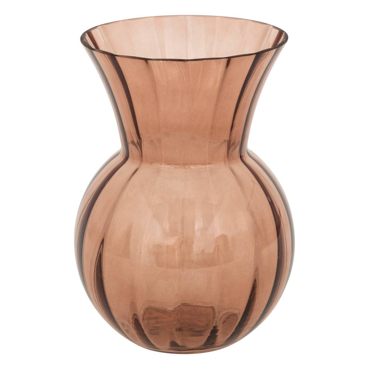 Atmosphera - Vase boule en verre Ambre H 22 cm - Image 1