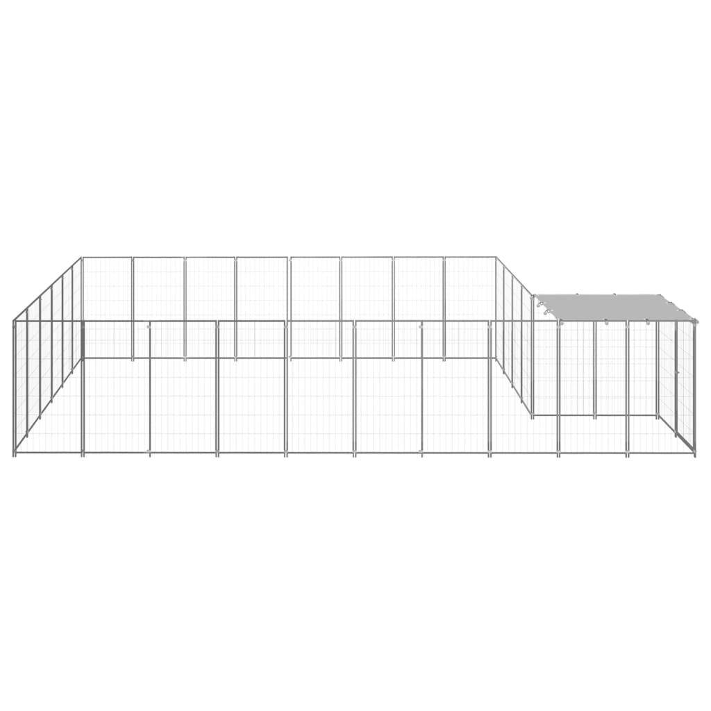 Helloshop26 - Chenil extérieur cage enclos parc animaux chien argenté 15,73 m² acier - Image 4