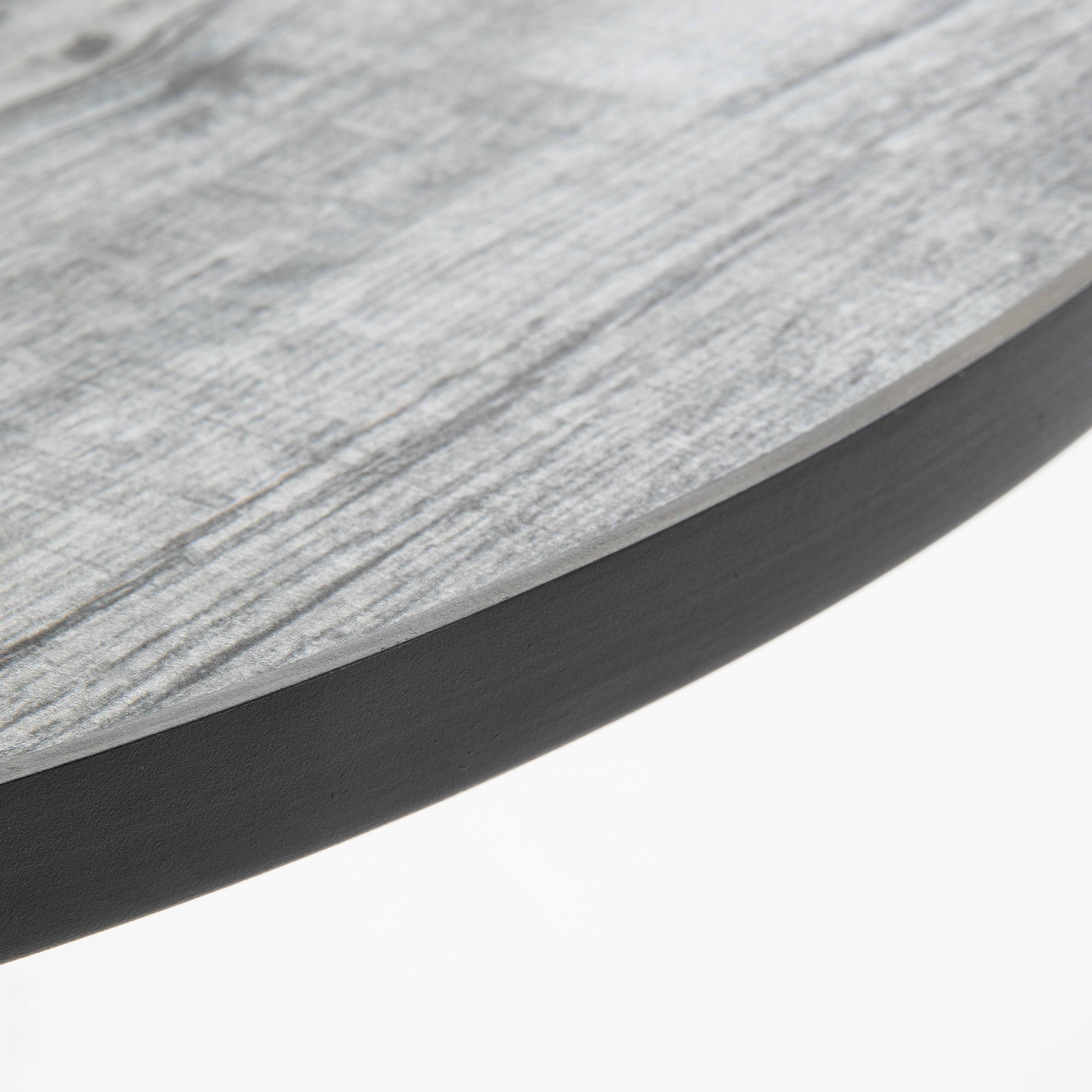 Oviala - Table bistrot ronde en acier et céramique effet bois gris Tivoli - Oviala - Image 2