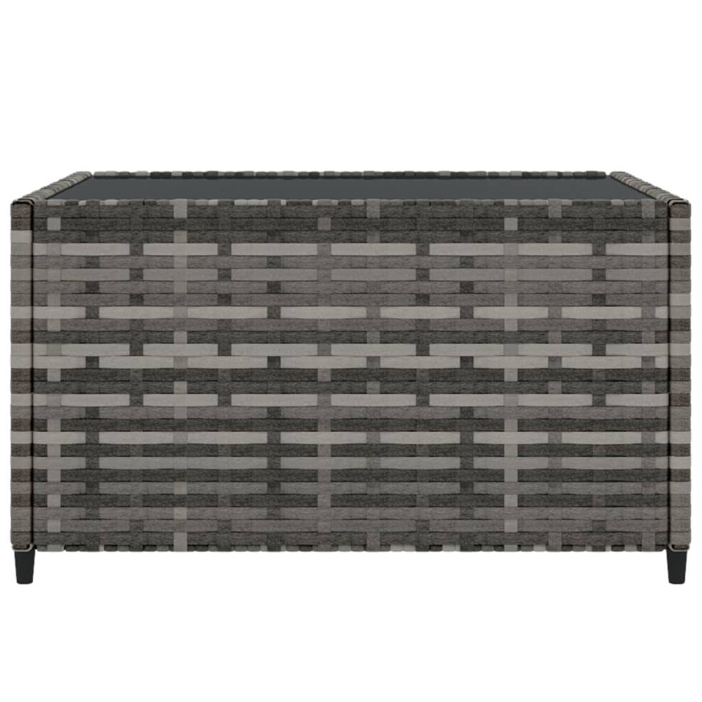 Maison Chic - Table d'extérieur - Table basse de jardin - Table de jardin carré gris 50x50x30 cm résine tressée - Image 3