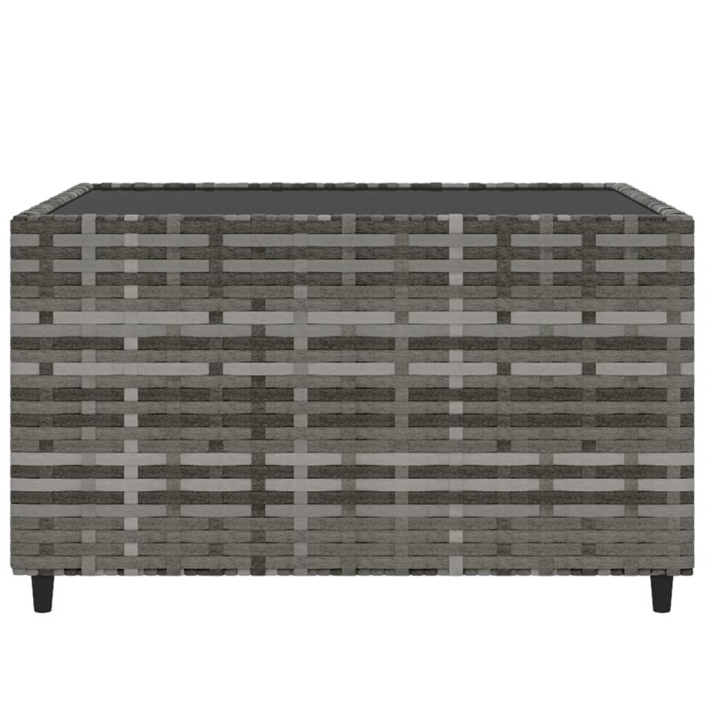 Maison Chic - Table d'extérieur - Table basse de jardin - Table de jardin carré gris 50x50x30 cm résine tressée - Image 4