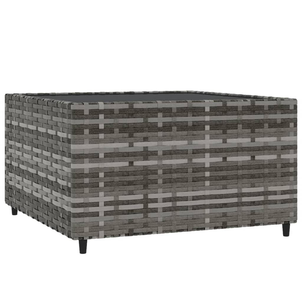 Maison Chic - Table d'extérieur - Table basse de jardin - Table de jardin carré gris 50x50x30 cm résine tressée - Image 1