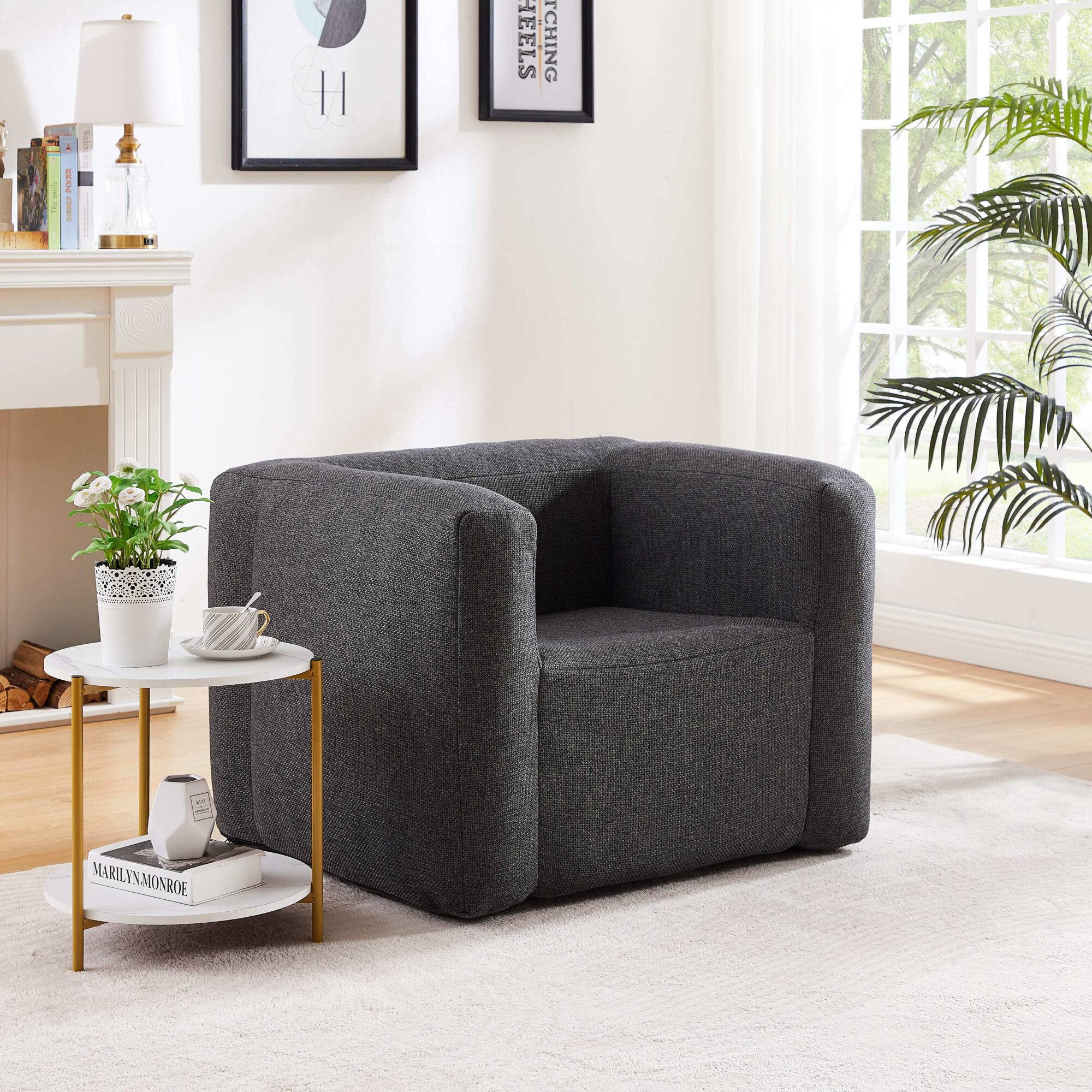 Fauteuil gonflable Terracotta - Intérieur et extérieur - Couleur Gris foncé - Image 4