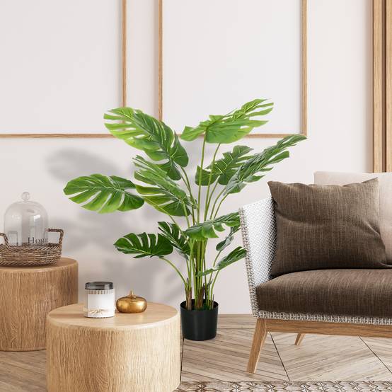 Monstera artificiel plastique intérieur design contemporain 120 cm vert - ComfortXL Outdoor Living - Image 4