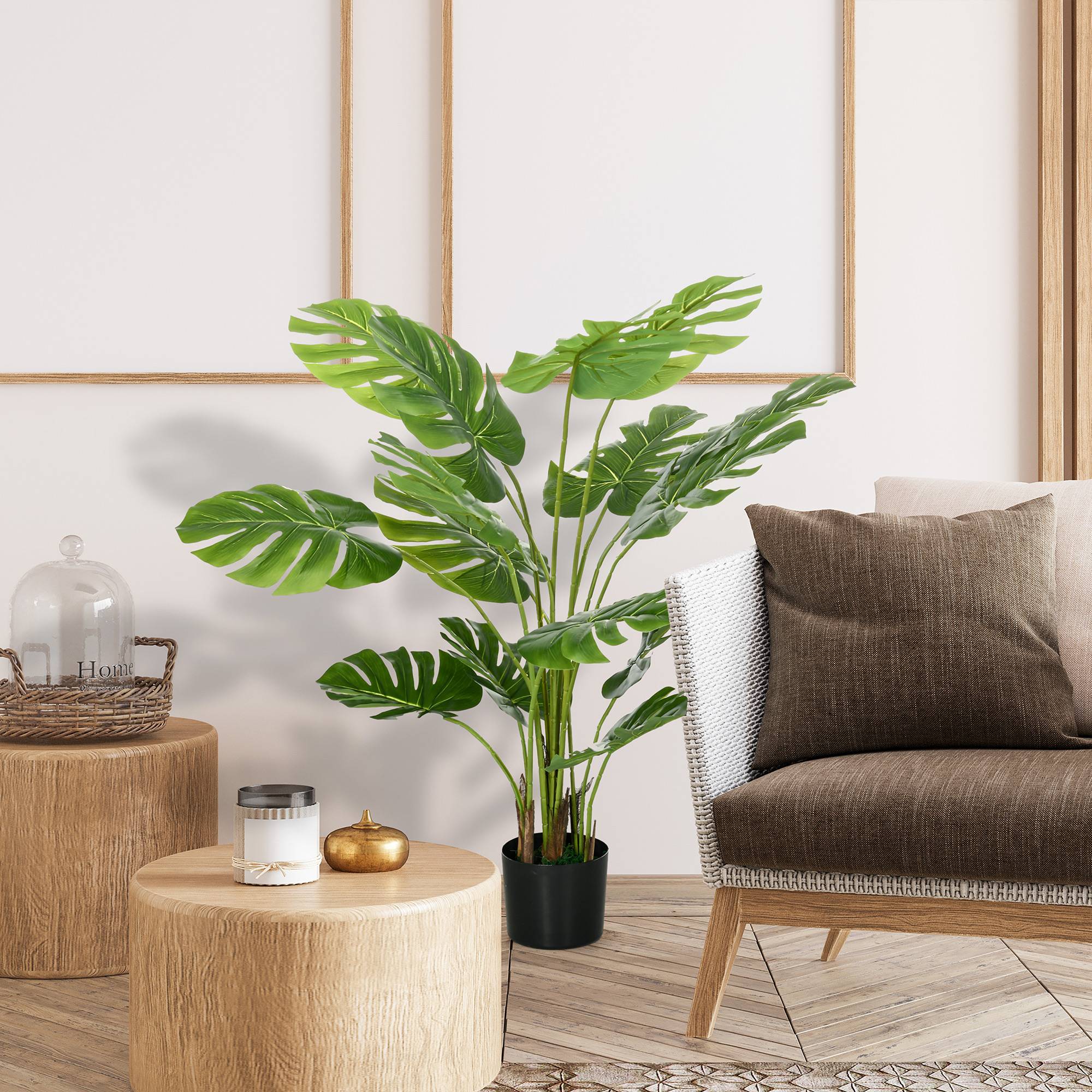 Monstera artificiel plastique intérieur design contemporain 120 cm vert - ComfortXL Outdoor Living - Image 4