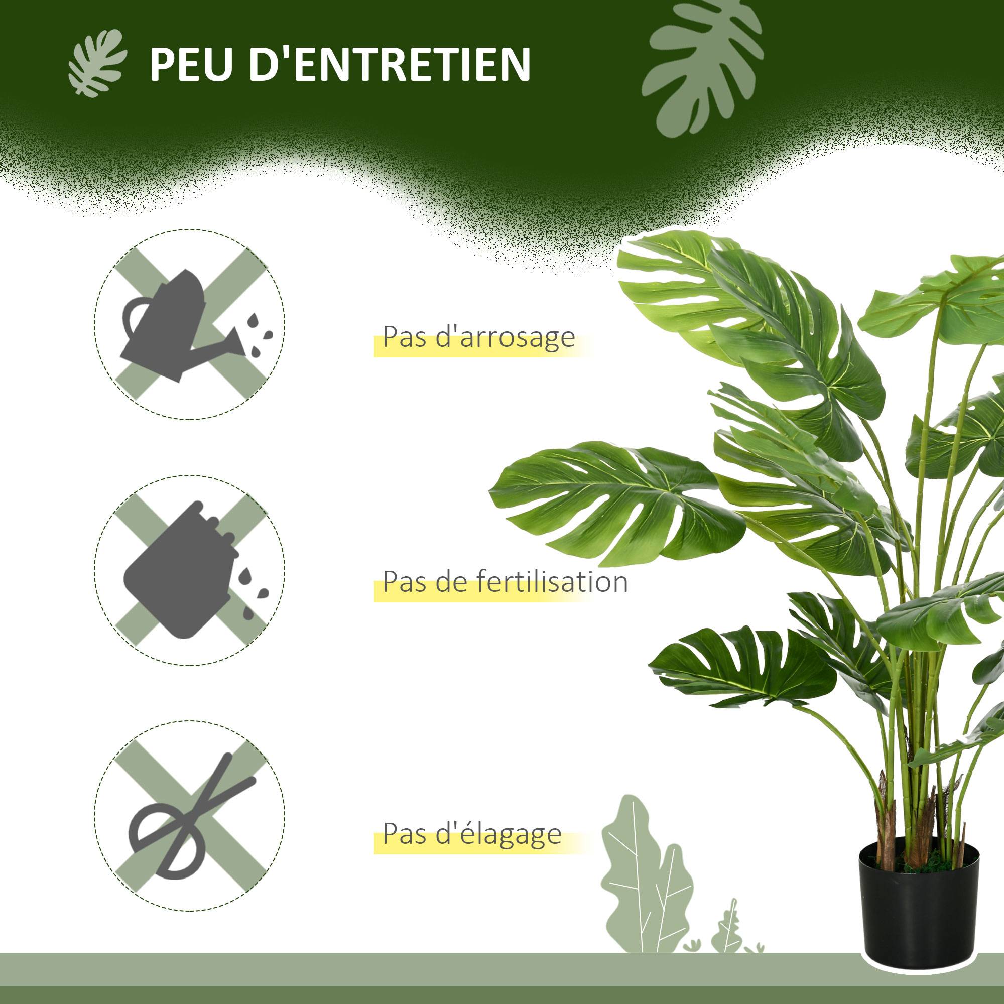 Monstera artificiel plastique intérieur design contemporain 120 cm vert - ComfortXL Outdoor Living - Image 8