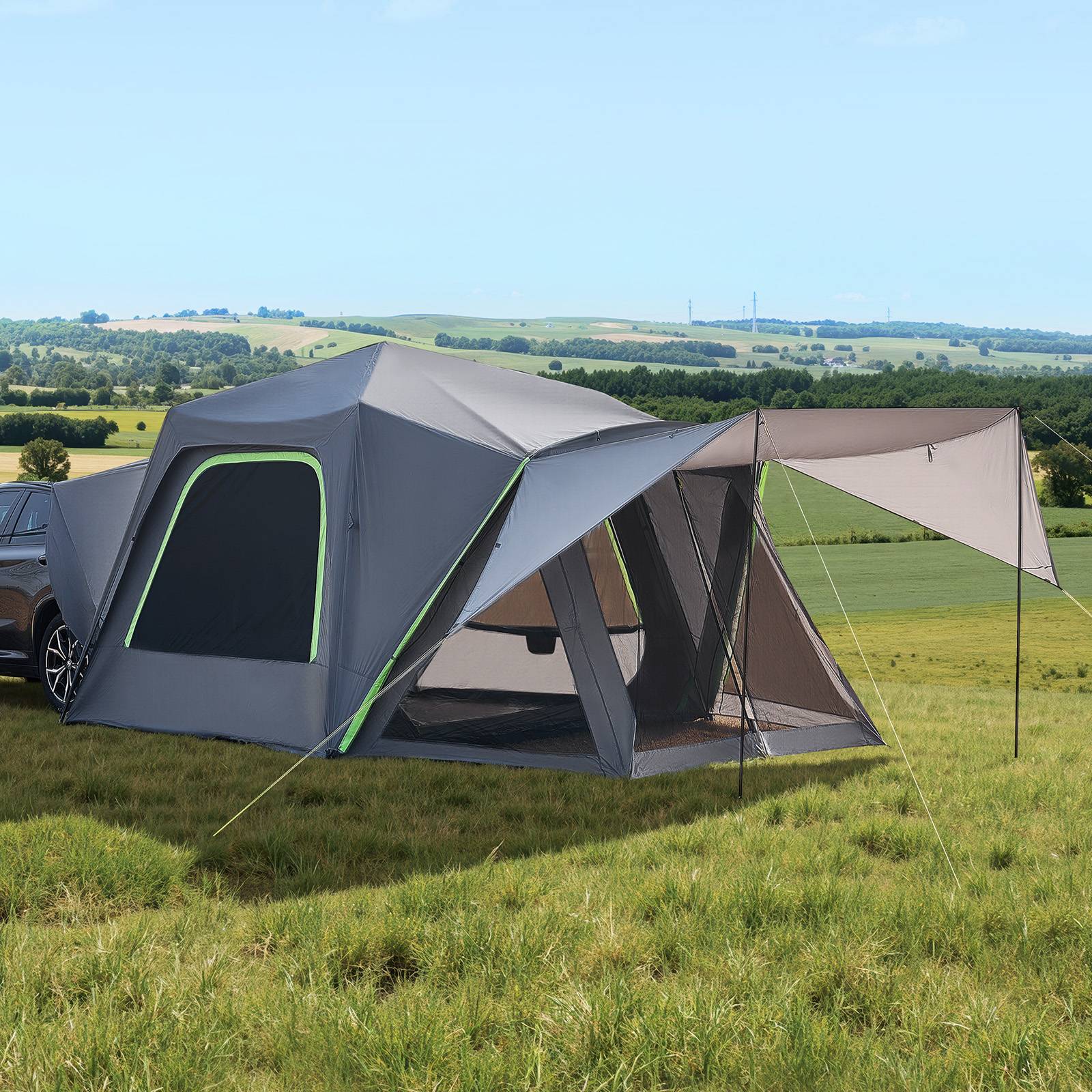 VEVOR Tente hayon SUV 305x310 cm, imperméable, double couche, 5-8 pers. Auvent ombrage. - Image 8