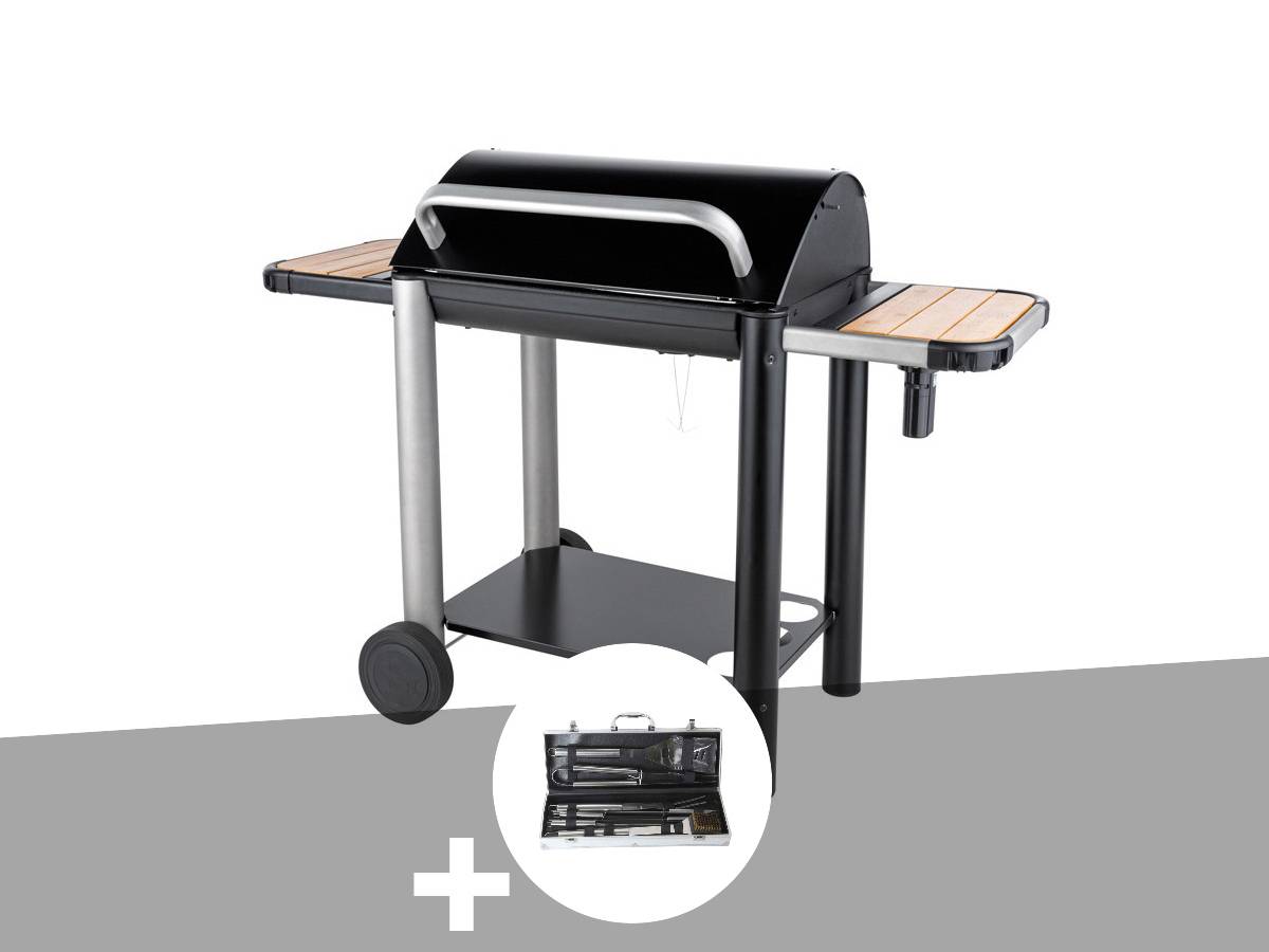 Somagic - Barbecue charbon Vulcano 3000 + Malette 8 accessoires inox - Somagic - Image 1