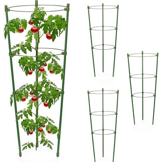 Lot De 4 Tuteurs Pour Tomates Vert - Image 1