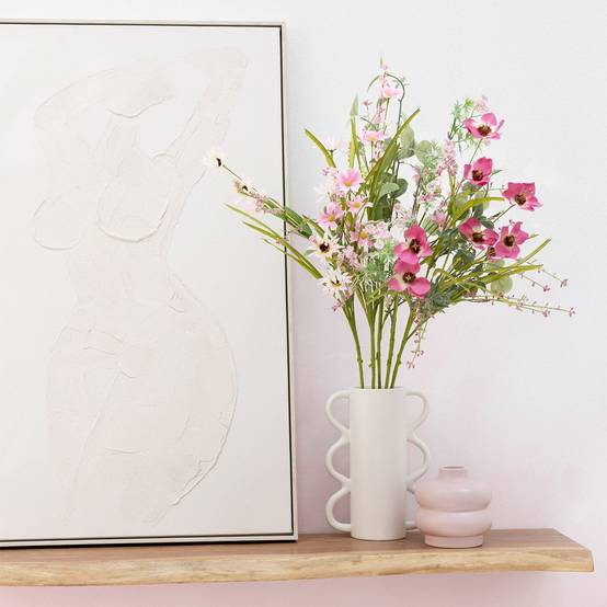Bouquet de Fleurs Artificielles "Mixtes" 85cm Rose - Image 5