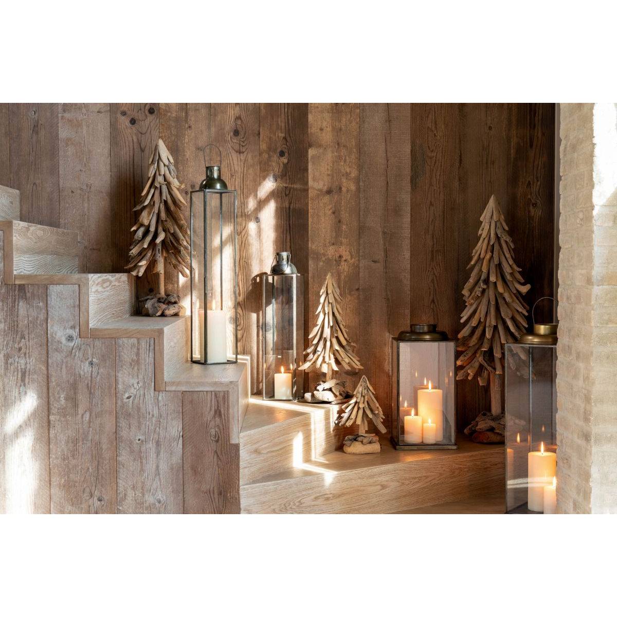 J-Line - Sapin de Noël en Bois Flotté "Chalet" 70cm Naturel - Image 4