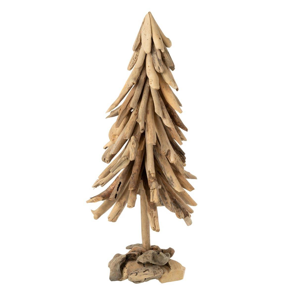 J-Line - Sapin de Noël en Bois Flotté "Chalet" 70cm Naturel - Image 1