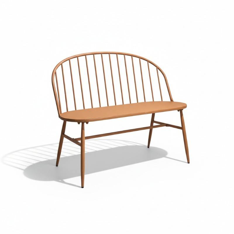 La Grande Prairie - Banc de jardin fer rouille Love 100x50x86cm - Image 1