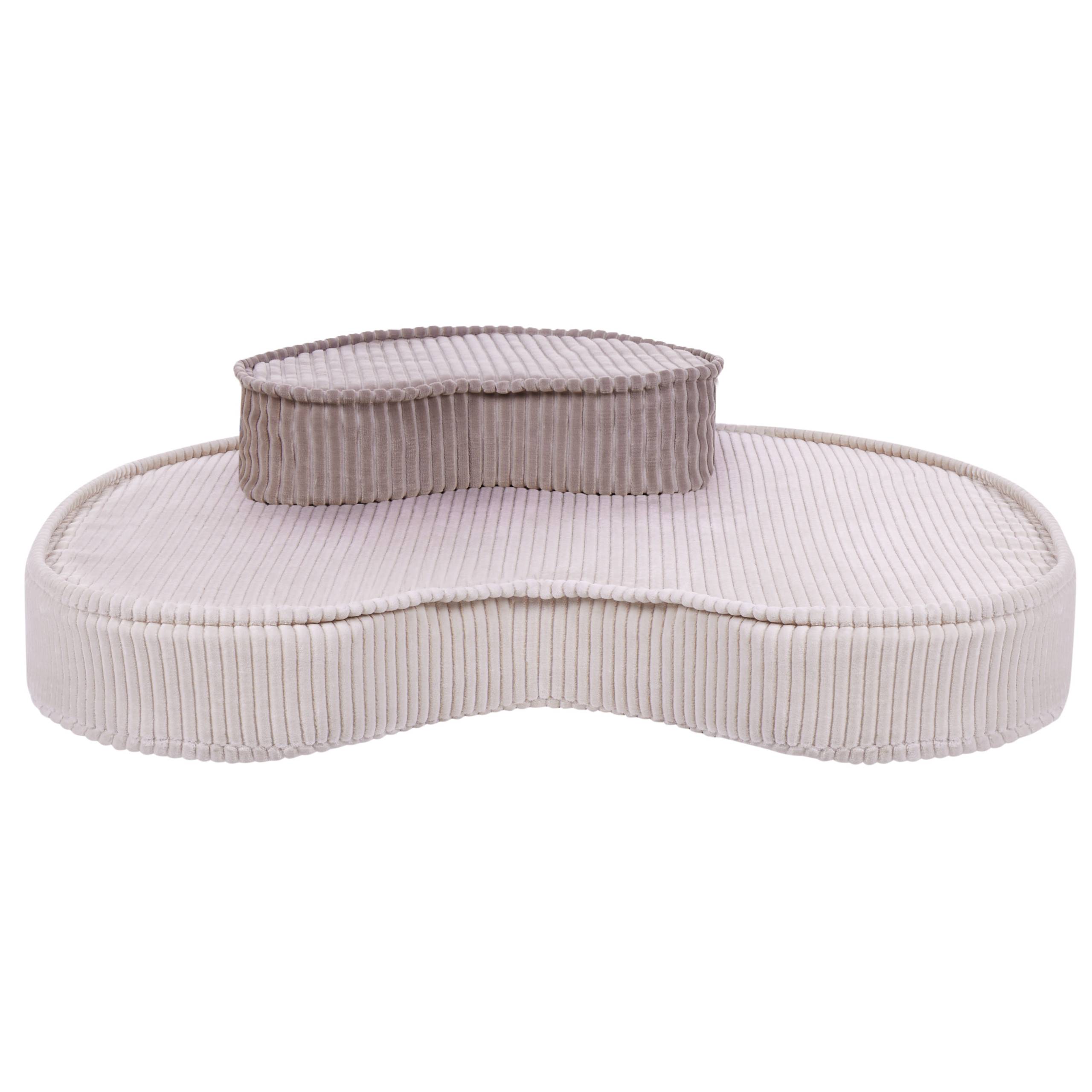 Beliani - Coussin de sol Velours Beige clair NILI - 40x25x10- Beliani - Image 4