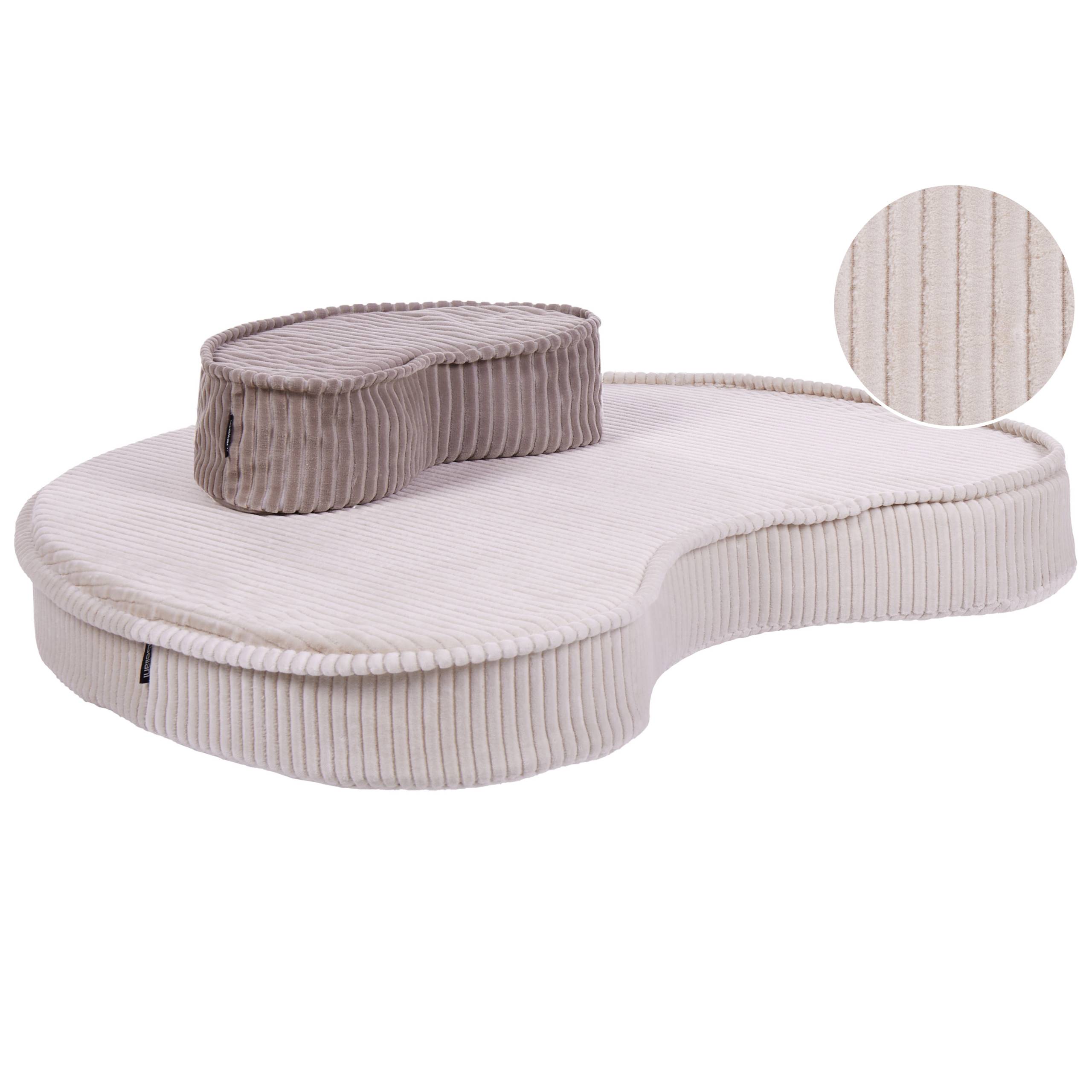 Beliani - Coussin de sol Velours Beige clair NILI - 40x25x10- Beliani - Image 2