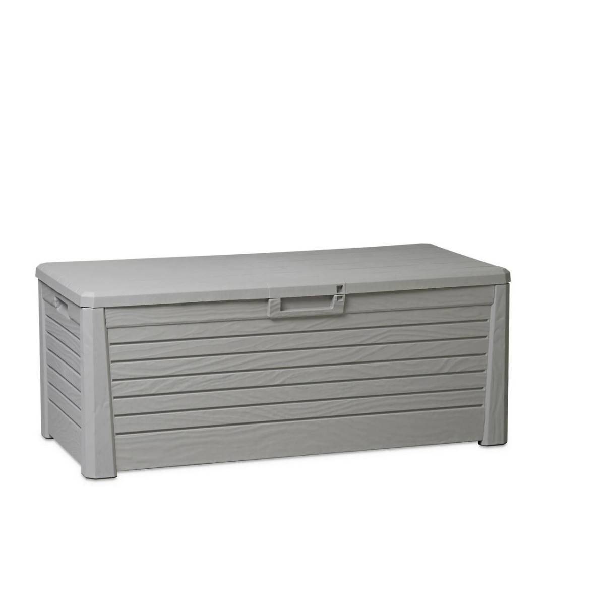 Coffre de Jardin Résine 550 Litres GRIS Effet bois FLORIDA 147 x 72 x 60 cm Haute résistance UV TOOMAX - Image 1
