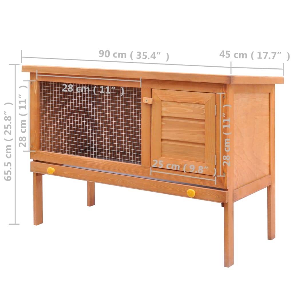 Clapier en bois 1 niveau pour lapin avec enclos sécurisé 90cm – ComfortXL Outdoor Living - Image 5